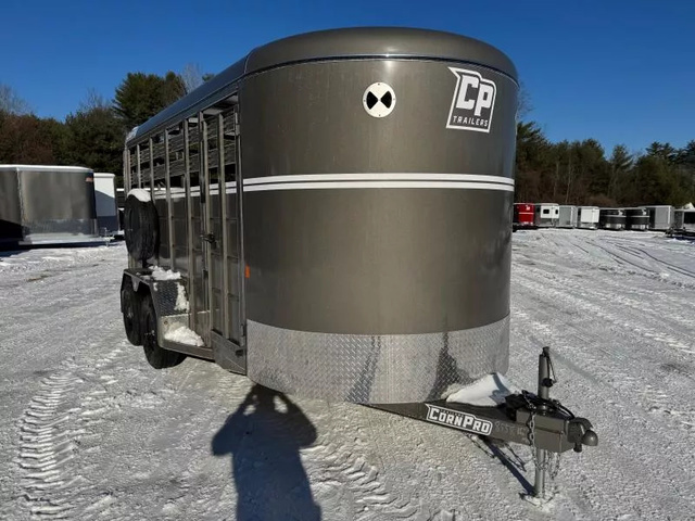 2026 CORNPRO 7x16 Steel 7K Livestock Trailer w/Center Divider & Comb in Loudon, NH