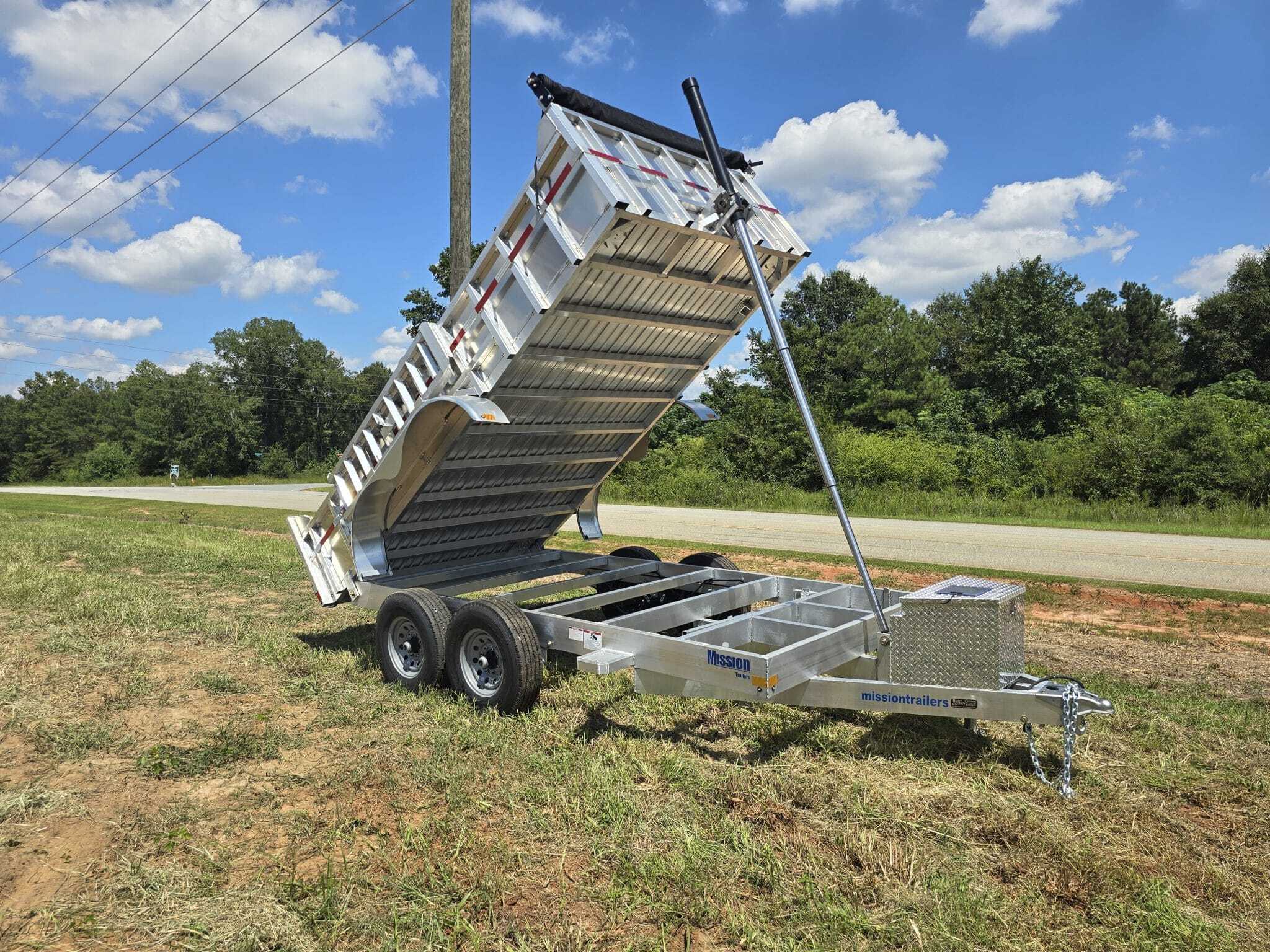 2025 MISSION 7x14 aluminum dump trailer w telescopic lift in Byron, GA