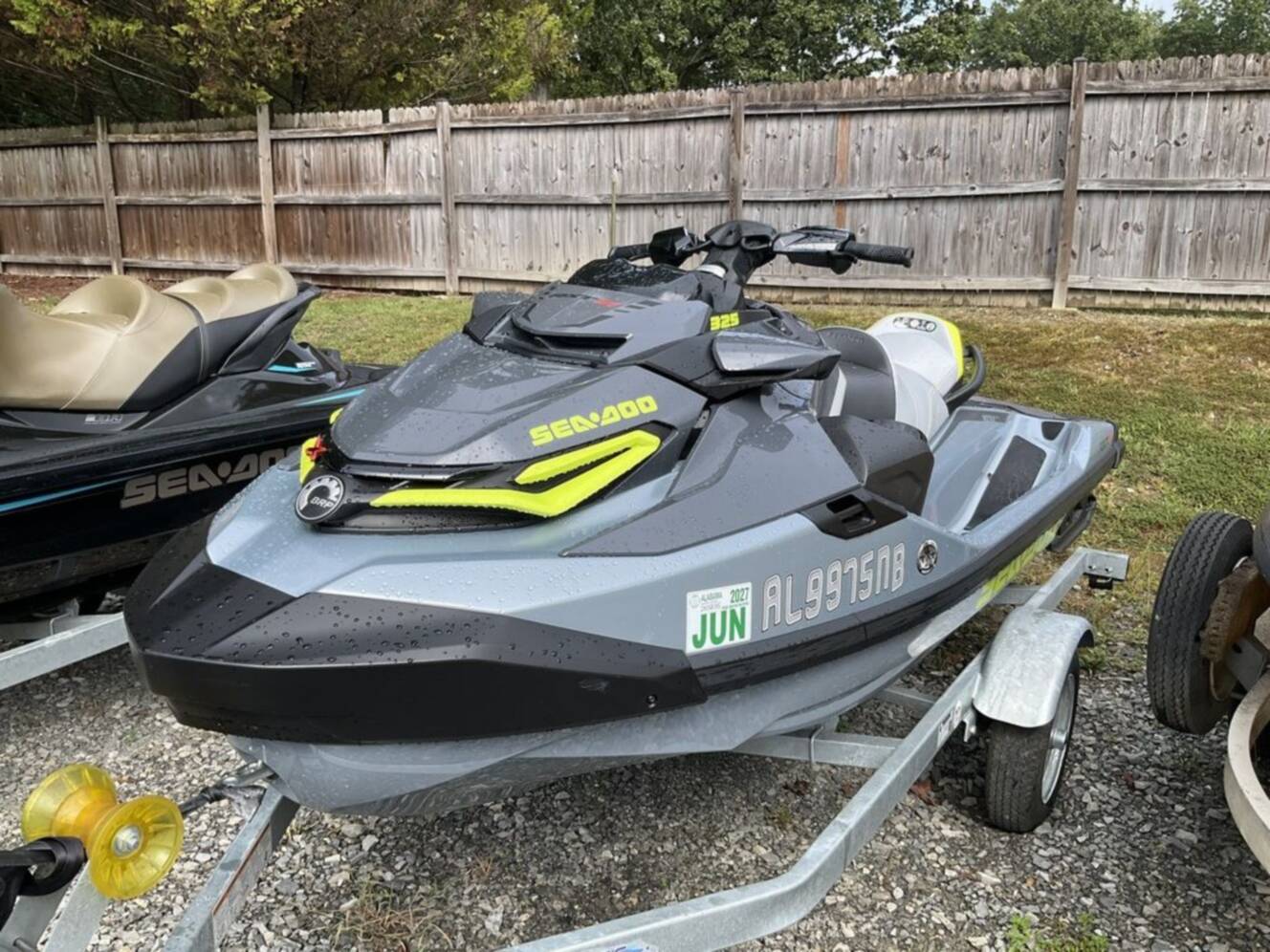 A photo of this 2025 Sea-Doo RXT-X 325 Ice Metal / Manta Green