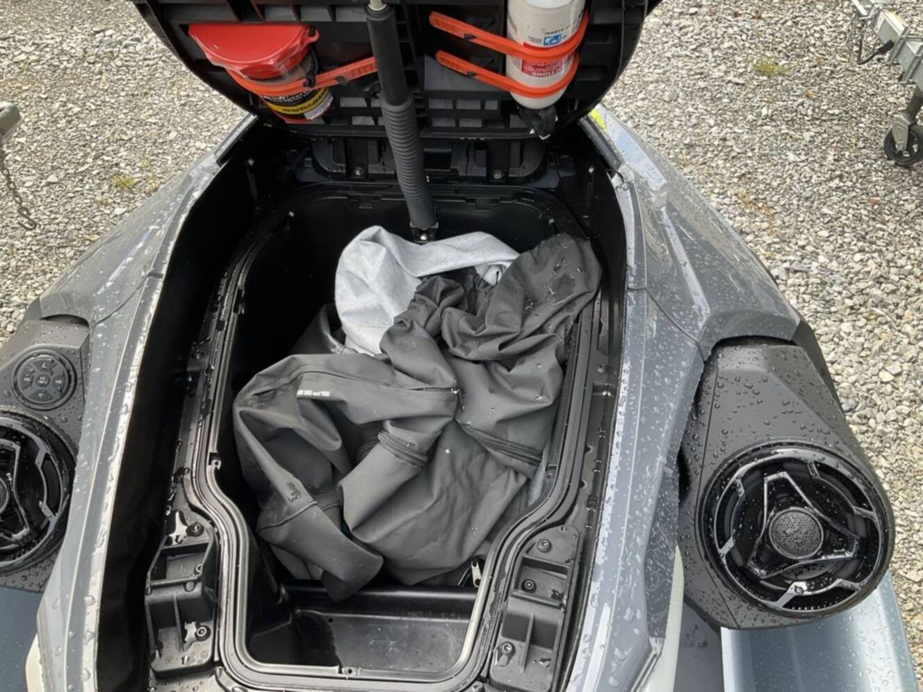 A photo of this 2025 Sea-Doo RXT-X 325 Ice Metal / Manta Green