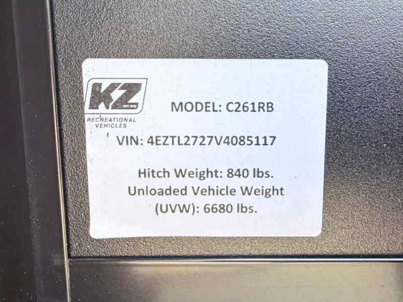 2027 KZ RV Connect C261RB