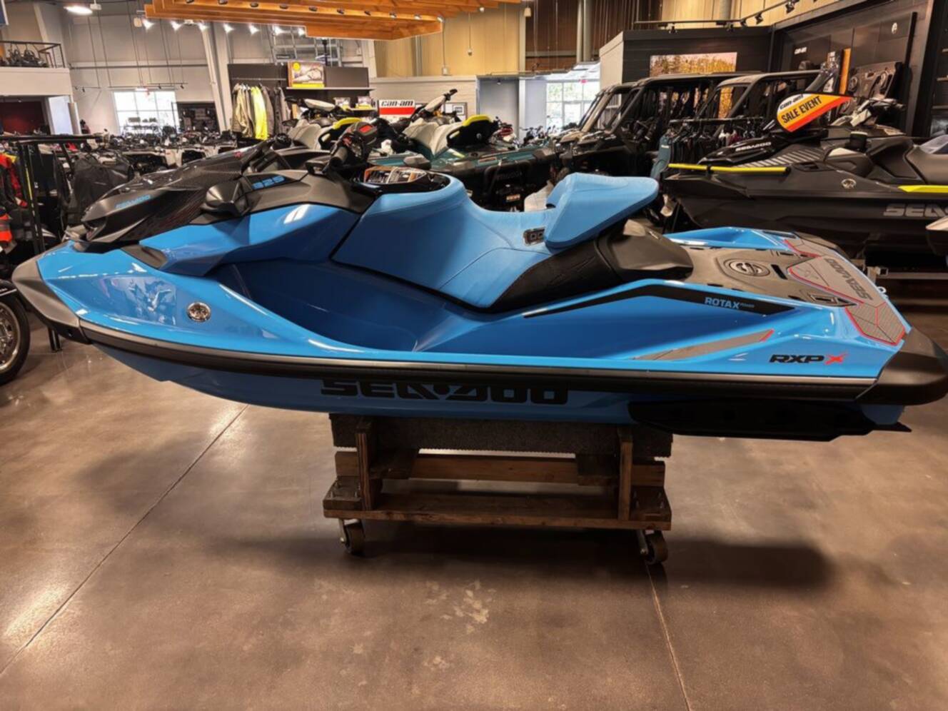 A photo of this 2026 Sea-Doo RXP-X 325 Ibr Gulfstream Blue Premium