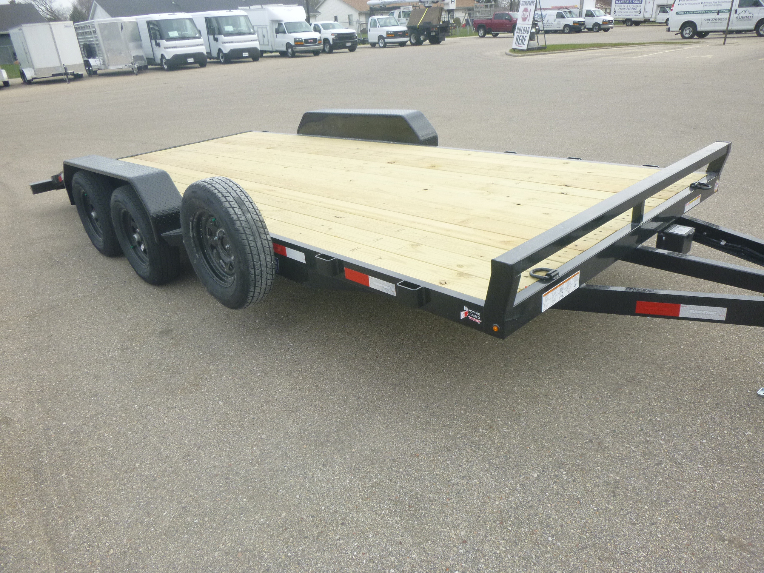 2027 SURE-TRAC 2027 7x18 Wood Deck Car Hauler in Janesville, WI
