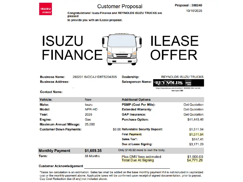 2026 ISUZU NPR HD GAS 12'