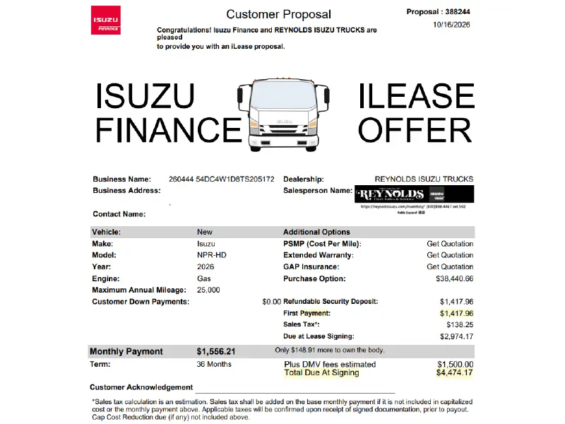 2026 ISUZU NPR HD GAS 14'