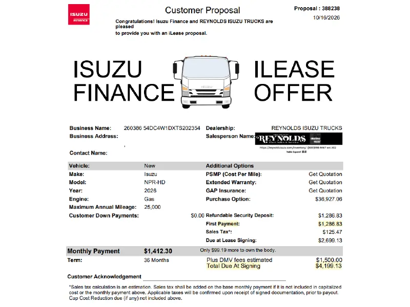 2026 ISUZU NPR HD GAS 16'