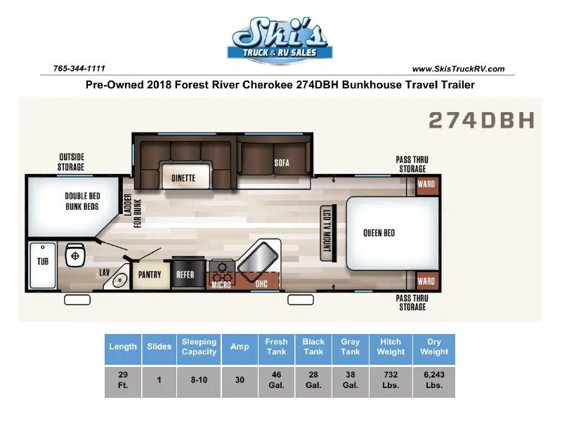 2018 Forest River Cherokee 274DBH