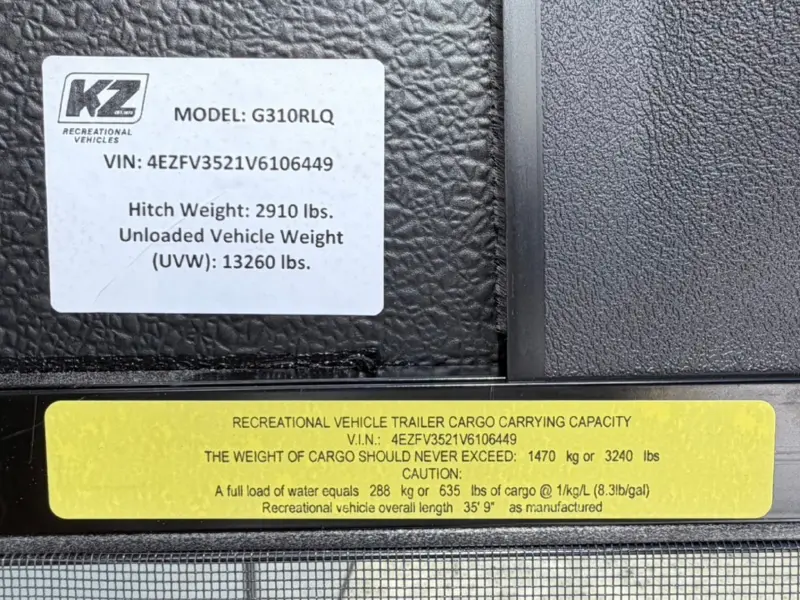 2027 KZ RV Durango Gold G310RLQ