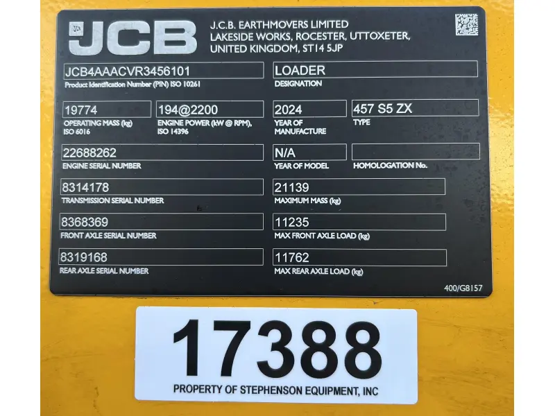 2025 JCB 457ZX