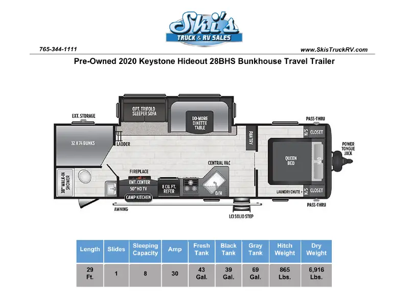 2020 Keystone Hideout 28BHS