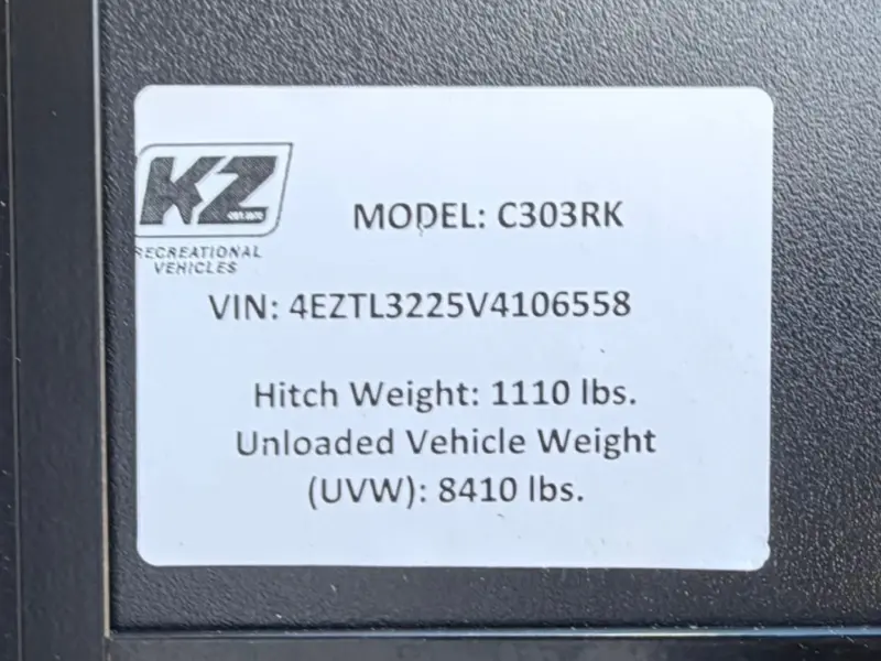 2027 KZ RV Connect C303Rk