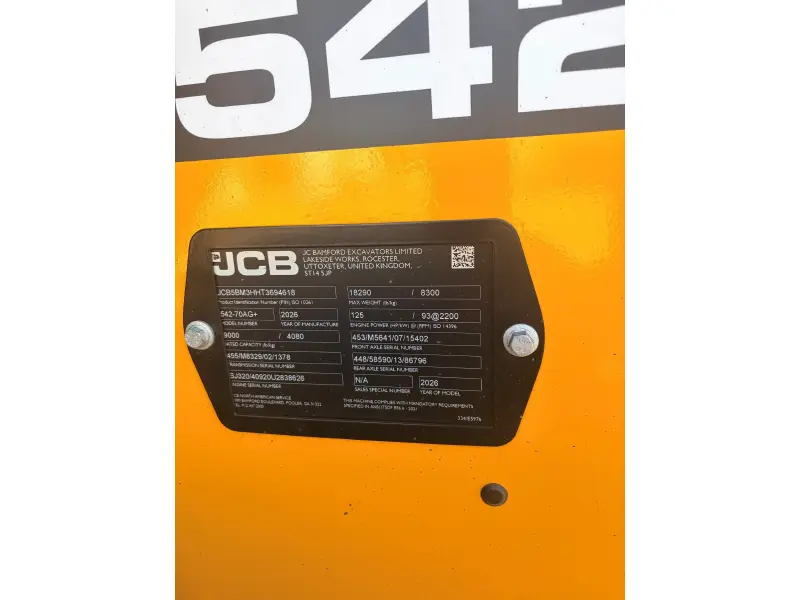 2026 JCB 542-70 Agri