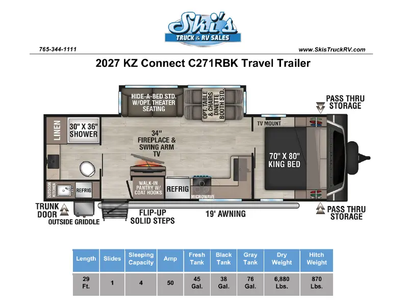 2027 KZ RV Connect C271RBK